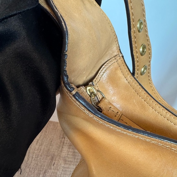 Vintage 2000s Coach Bleeker Bucket Bag – Tan Leather Shoulder Hobo Tattersall - Picture 8 of 12